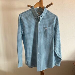 Dockers Men’s dress shirt. size Medium.Blue plaids
